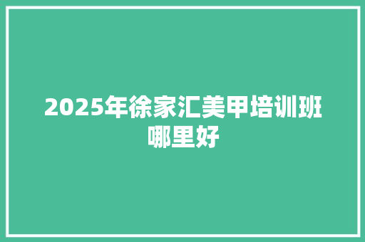 2025年徐家汇美甲培训班哪里好