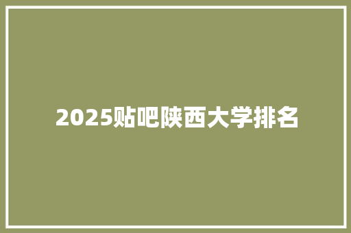 2025贴吧陕西大学排名 职场写作