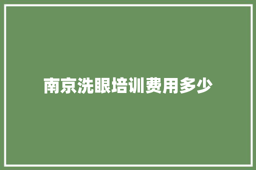 南京洗眼培训费用多少 职场写作