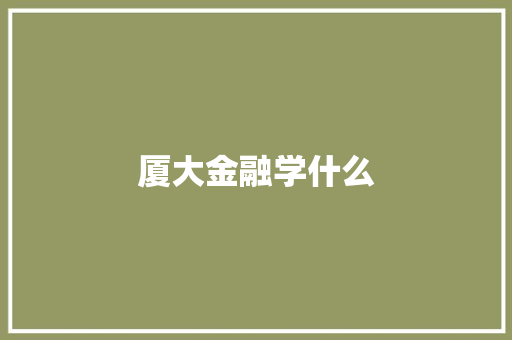 厦大金融学什么 职场写作