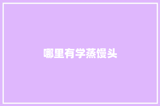 哪里有学蒸馒头 项目报告
