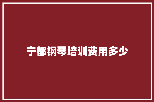 宁都钢琴培训费用多少 诗词应用