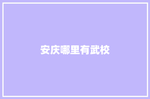 安庆哪里有武校 职场写作