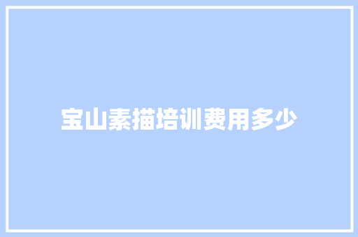 宝山素描培训费用多少 社交媒体