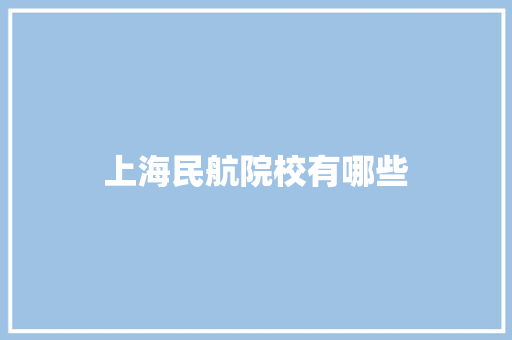 上海民航院校有哪些 社交媒体