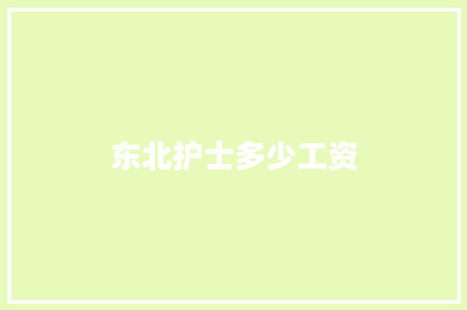 东北护士多少工资 项目报告
