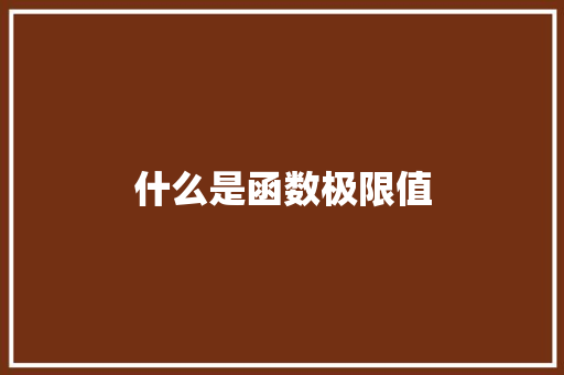 什么是函数极限值 诗词体裁