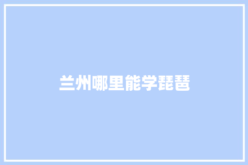 兰州哪里能学琵琶