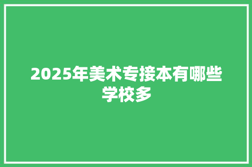 2025年美术专接本有哪些学校多