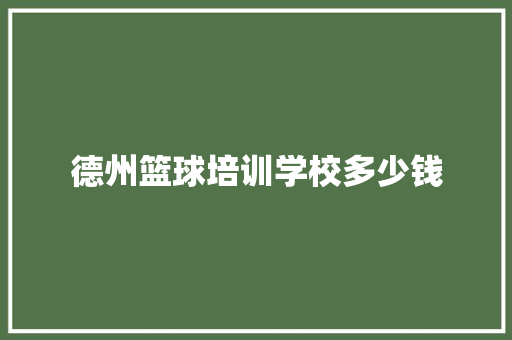 德州篮球培训学校多少钱
