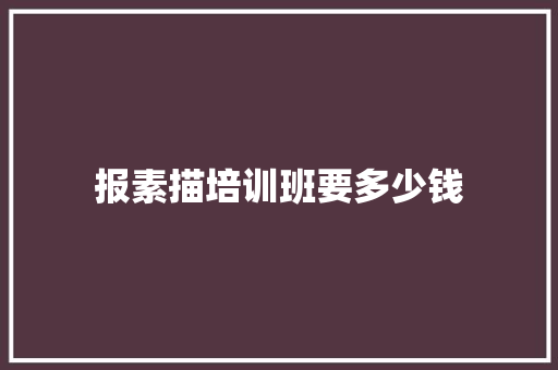 报素描培训班要多少钱