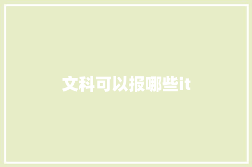 文科可以报哪些it 诗词应用