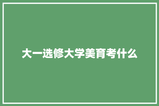 大一选修大学美育考什么 职场写作