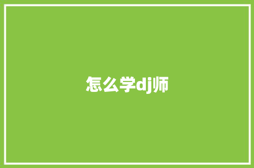 怎么学dj师 会议纪要