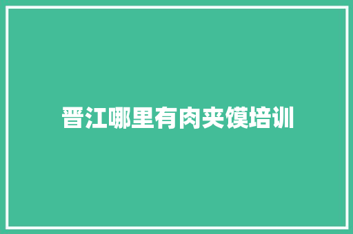 晋江哪里有肉夹馍培训