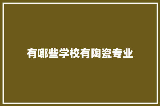 有哪些学校有陶瓷专业