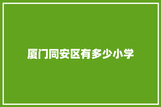 厦门同安区有多少小学