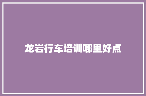 龙岩行车培训哪里好点 诗词鉴赏