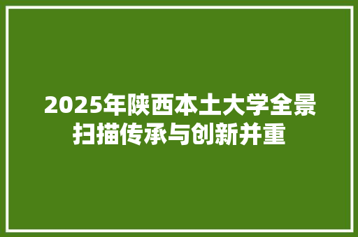 2025年陕西本土大学全景扫描传承与创新并重 应用文