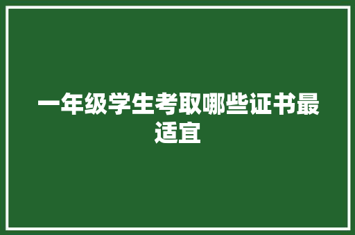 一年级学生考取哪些证书最适宜