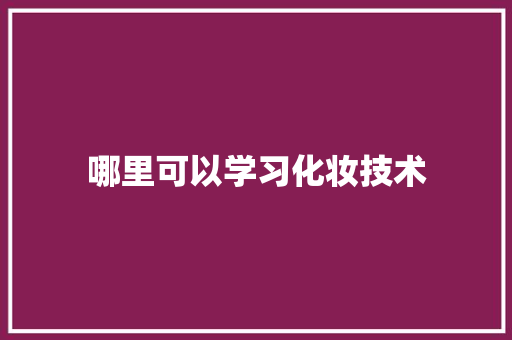 哪里可以学习化妆技术