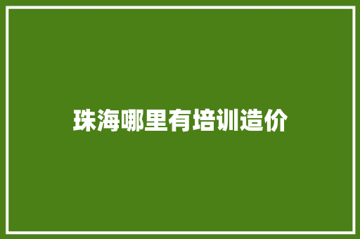 珠海哪里有培训造价 诗词应用