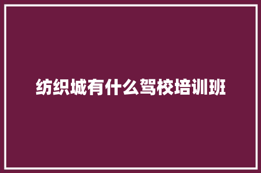 纺织城有什么驾校培训班