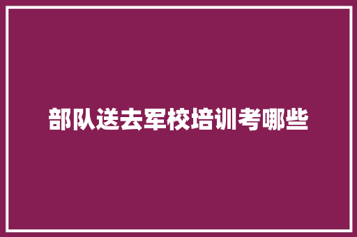 部队送去军校培训考哪些 诗词应用