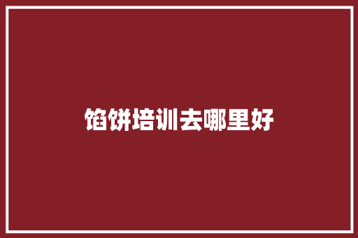 馅饼培训去哪里好 工作总结