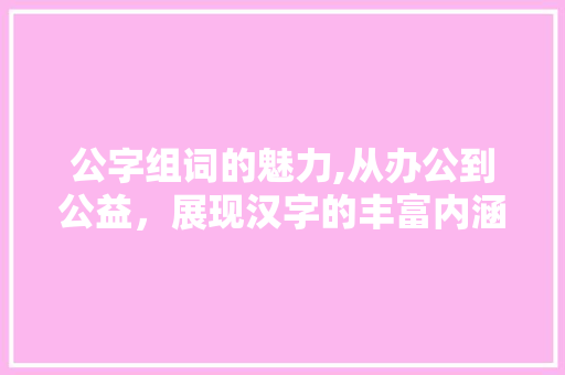 公字组词的魅力,从办公到公益，展现汉字的丰富内涵