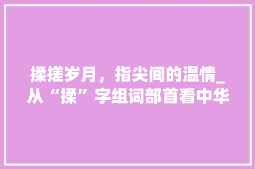 揉搓岁月，指尖间的温情_从“揉”字组词部首看中华文化的传承