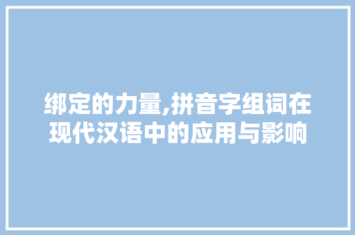 绑定的力量,拼音字组词在现代汉语中的应用与影响 职场写作