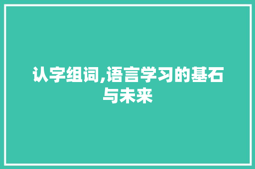 认字组词,语言学习的基石与未来