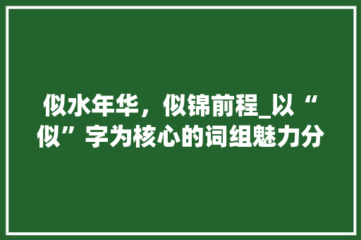 似水年华，似锦前程_以“似”字为核心的词组魅力分析_shi似字两字组词