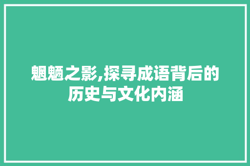 魍魉之影,探寻成语背后的历史与文化内涵