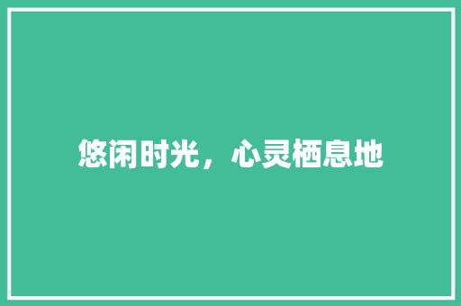 悠闲时光，心灵栖息地