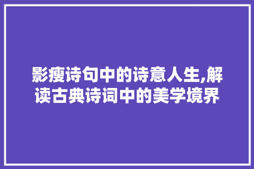 影瘦诗句中的诗意人生,解读古典诗词中的美学境界