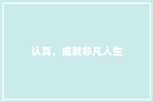 认真，成就非凡人生 工作总结