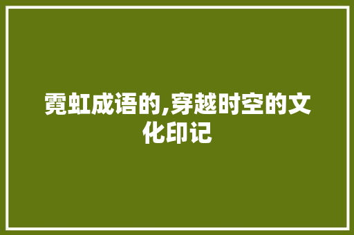 霓虹成语的,穿越时空的文化印记
