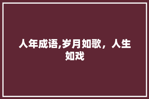 人年成语,岁月如歌，人生如戏