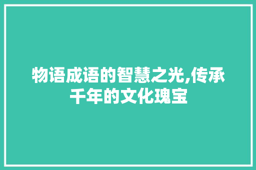 物语成语的智慧之光,传承千年的文化瑰宝