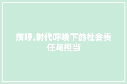 疾呼,时代呼唤下的社会责任与担当