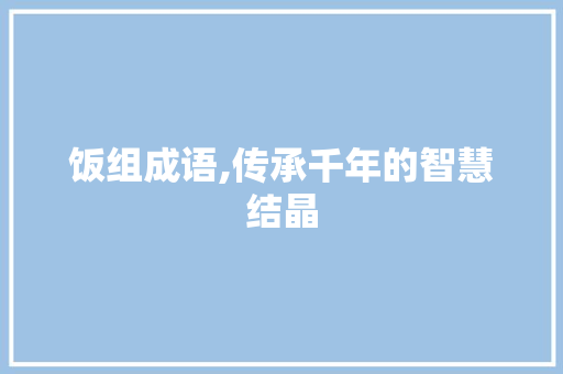 饭组成语,传承千年的智慧结晶