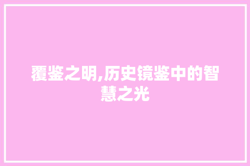 覆鉴之明,历史镜鉴中的智慧之光