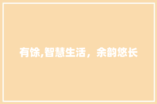 有馀,智慧生活，余韵悠长 诗词应用