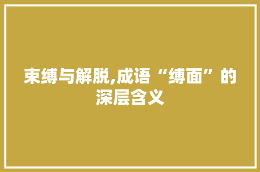 束缚与解脱,成语“缚面”的深层含义