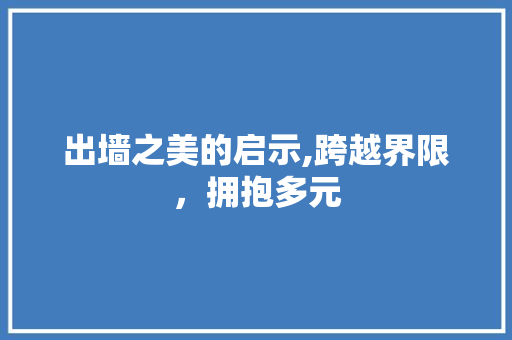 出墙之美的启示,跨越界限，拥抱多元