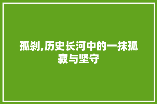 孤刹,历史长河中的一抹孤寂与坚守