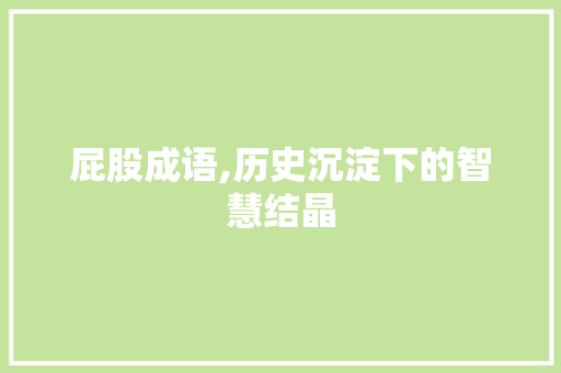 屁股成语,历史沉淀下的智慧结晶