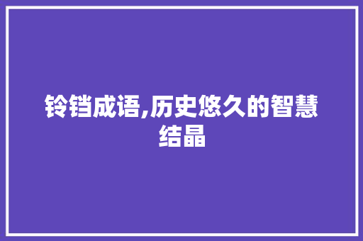 铃铛成语,历史悠久的智慧结晶
